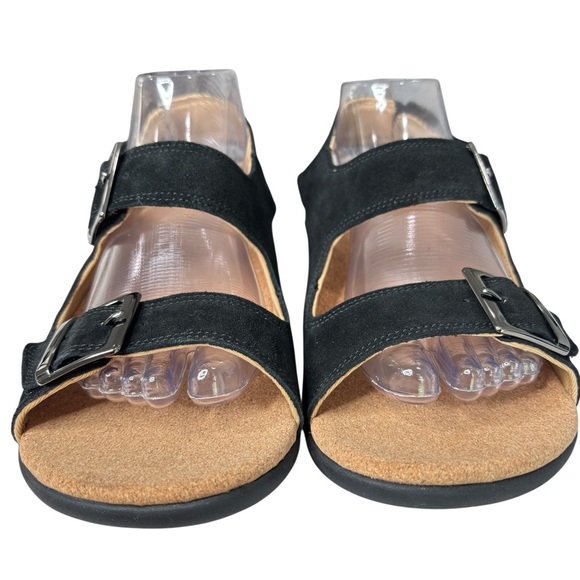 Revitalign Roma Comfort Sandals Sz 9 Orthotic Adjustable Black Suede Backstrap - Picture 7 of 14